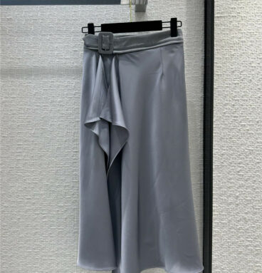 fendi gray satin irregular skirt design