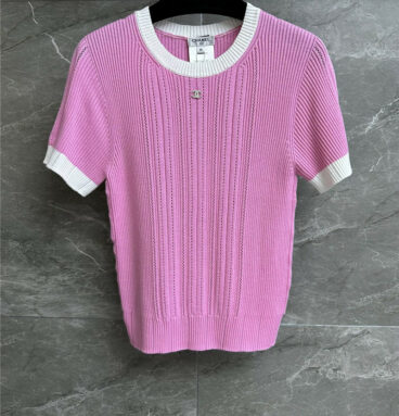 chanel round neck knitted short sleeve