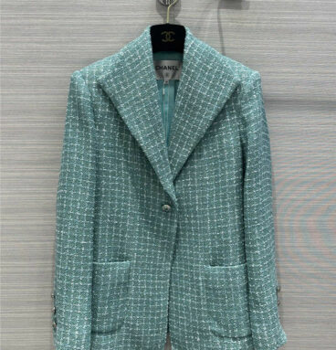 Chanel blue green suit jacket