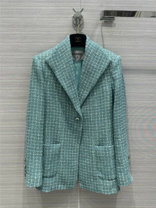 Chanel blue green suit jacket