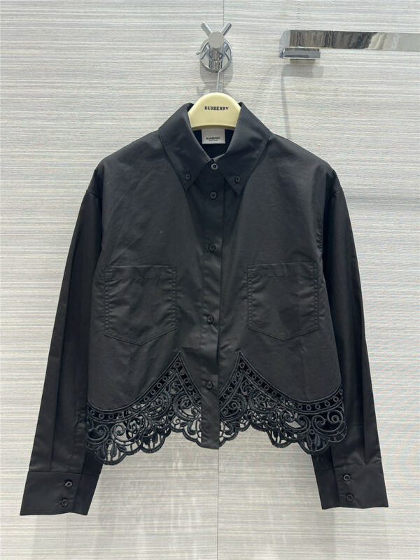 Burberry English lace embroidered floral shirt