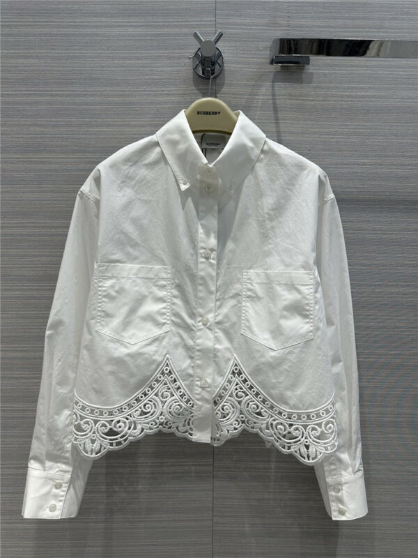 Burberry English lace embroidered floral shirt
