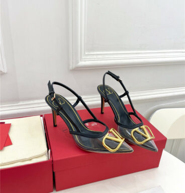 valentino clear glue V buckle high heel sandals