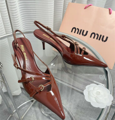 miumiu spring and summer catwalk style kitten heel sandals