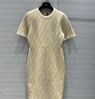 fendi classic FF short-sleeved slim dress