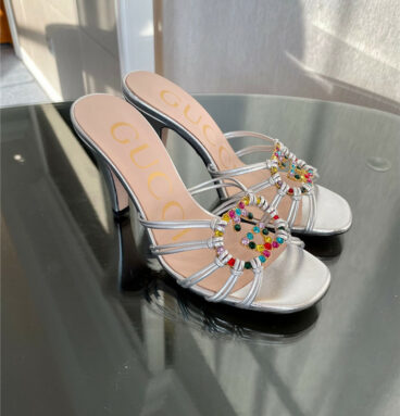 gucci new crystal embellished sandals and slippers