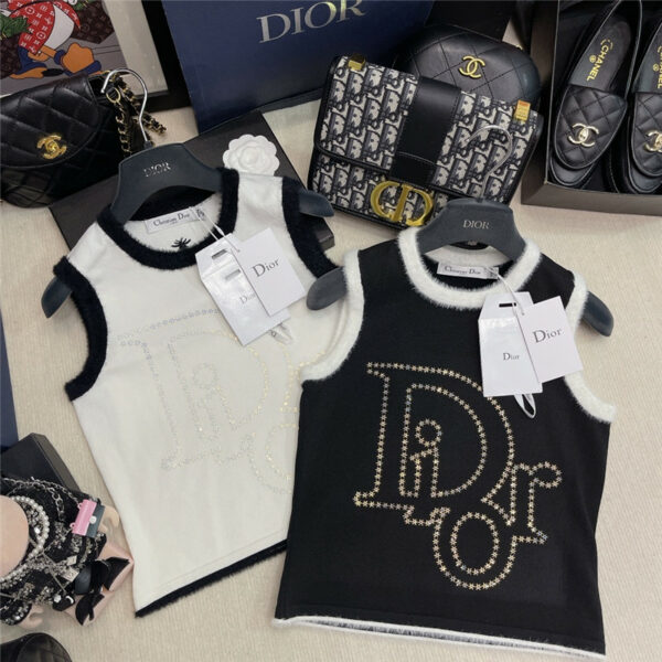 Dior new letter embroidery knitted vest