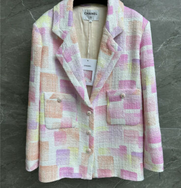 chanel color plaid coat
