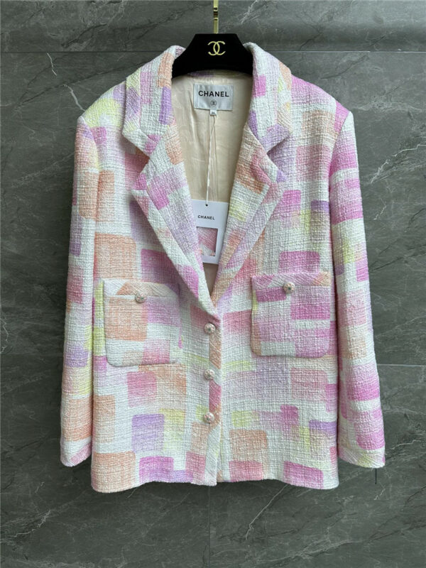 chanel color plaid coat