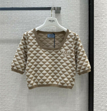 prada island resort series triangle pattern sweater