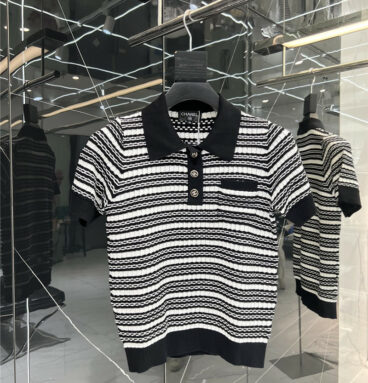 Chanel new striped Polo top