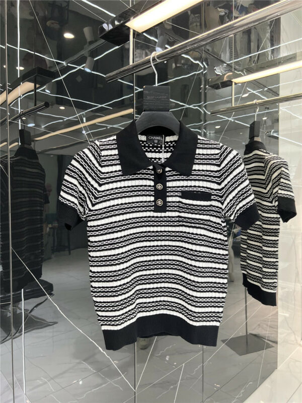 Chanel new striped Polo top