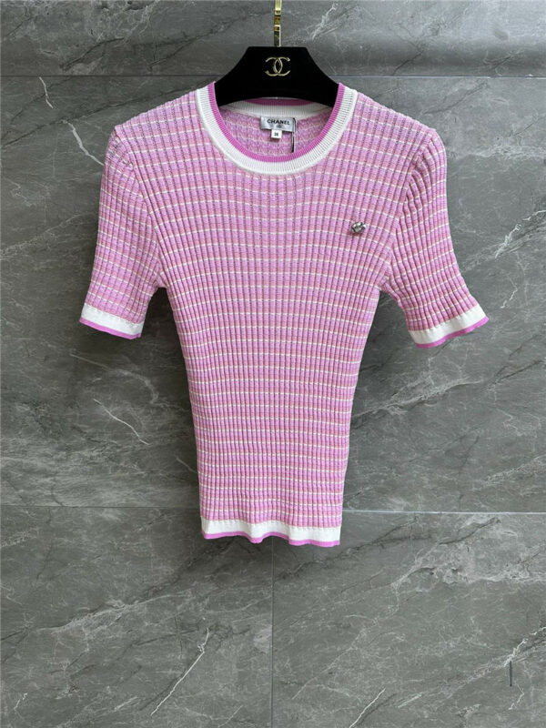 Chanel pink knitted short sleeve