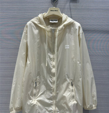 miumiu mid-length hooded lightweight sunscreen jacket
