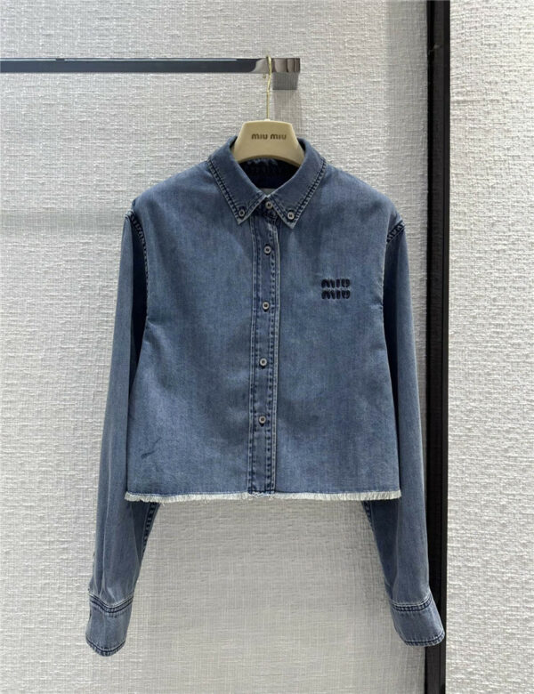 miumiu new retro blue denim short shirt