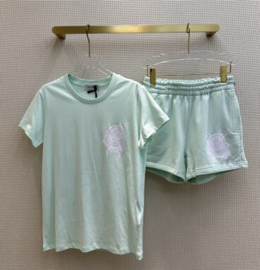 Moncler letter dotted t-shirt + elastic shorts set