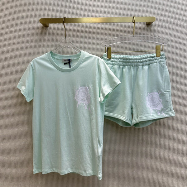 Moncler letter dotted t-shirt + elastic shorts set