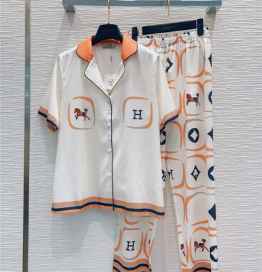Hermès advanced custom imitation silk loungewear pajamas