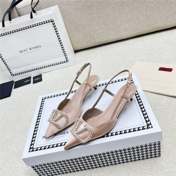 valentino leather buckle pumps