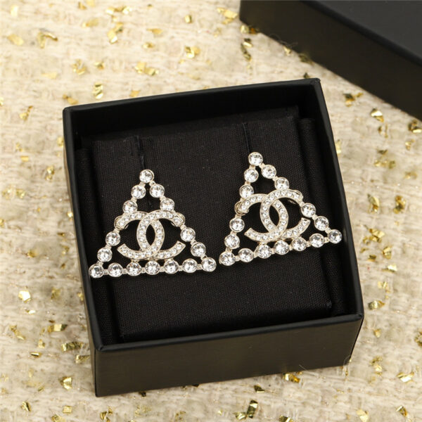 CHANEL Triangle Double C earrings