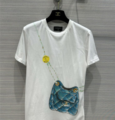 Chanel graffiti art round neck cotton T-shirt