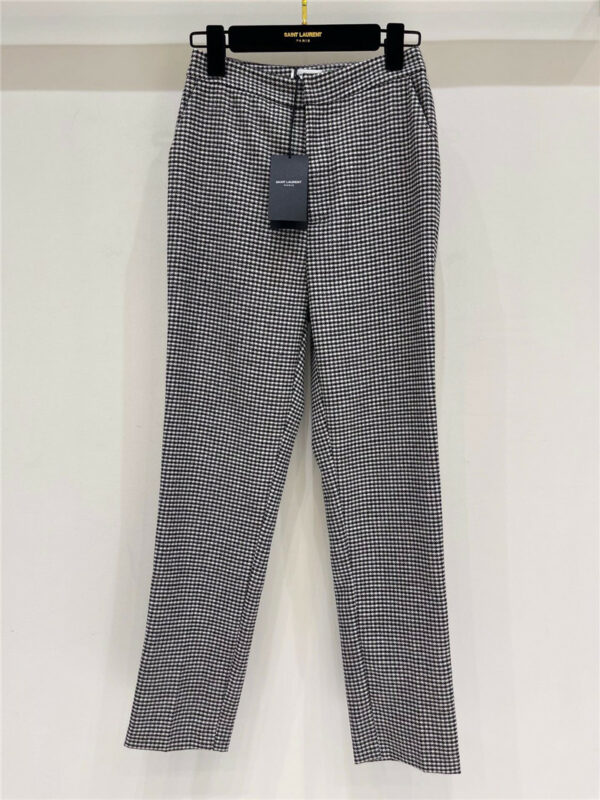 YSL checked straight-leg trousers