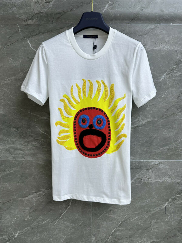 louis vuitton LV fire sun pattern T-shirt