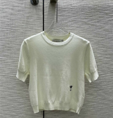 dior round neck short sleeve knitted sweater
