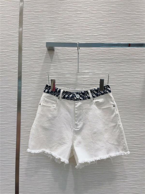 Dior new raw edge denim shorts