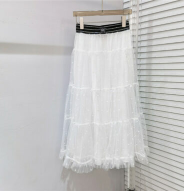 dior hot diamond mesh long skirt