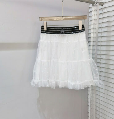 dior hot diamond mesh short skirt