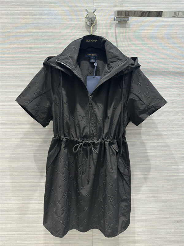 louis vuitton LV hooded trench coat dress