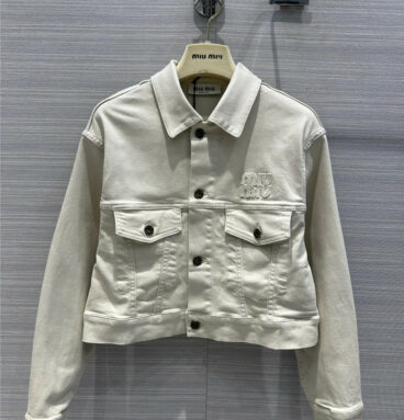 miumiu original color straight denim jacket coat