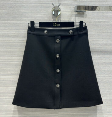 Dior high waist A word metal buckle skirt