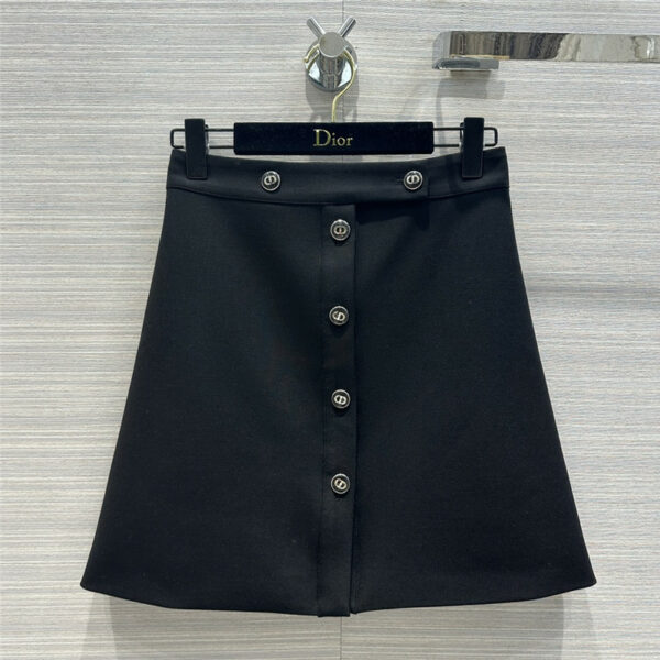 Dior high waist A word metal buckle skirt