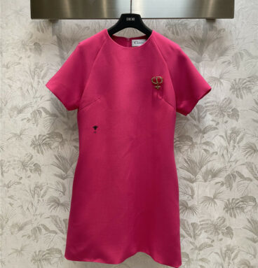 dior bee embroidery short sleeve dress