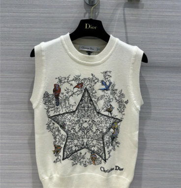 Dior heavy industry positioning embroidery knitted vest