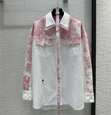 Dior early spring new print stitching double lapel shirt