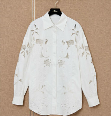 valentino large area positioning chain embroidered shirt