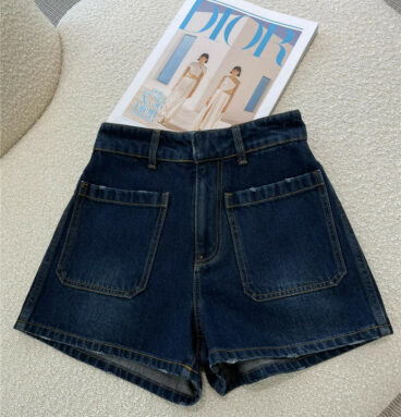 Dior dark blue high waist shorts