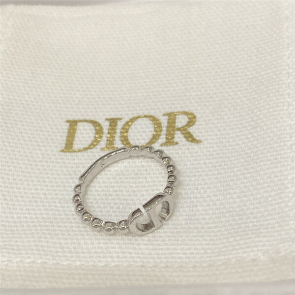 Dior silver ball CD ring