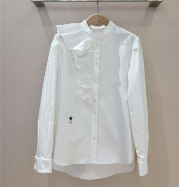 Dior court retro style solo lace splicing shirt