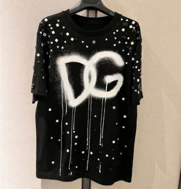 Dolce & Gabbana d&g graffiti hot diamond print T-shirt