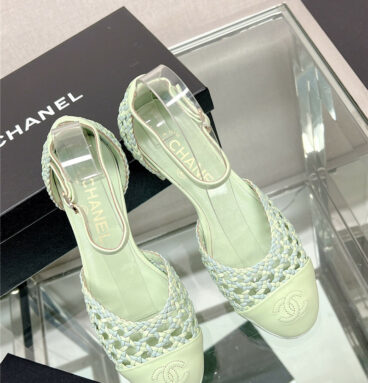Chanel Mary Jane hollow woven sandals