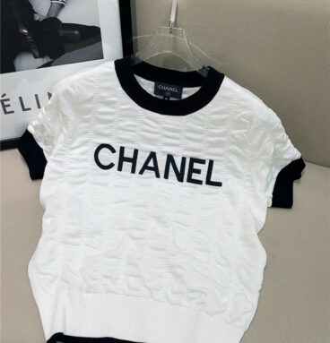 chanel puff knitted short sleeve