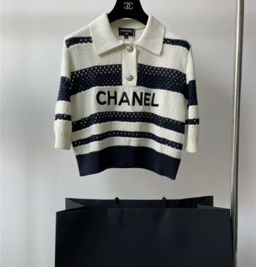 Chanel new hollow striped shirt
