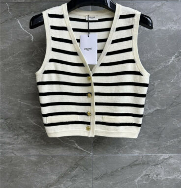 celine striped knitted vest