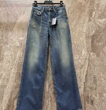 ysl wide leg high waist jeans