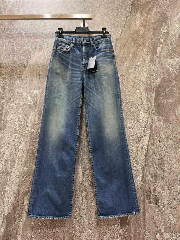ysl wide leg high waist jeans
