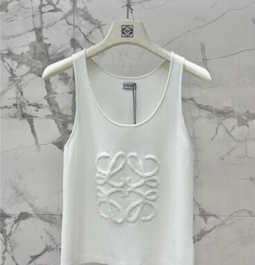 loewe three-dimensional embroidery logo knitted vest